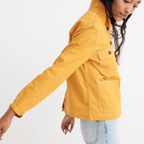 Madewell Cropped Chore Jacket in Tungsten Glow (Golden Yellow) Small - Picture 4 of 6